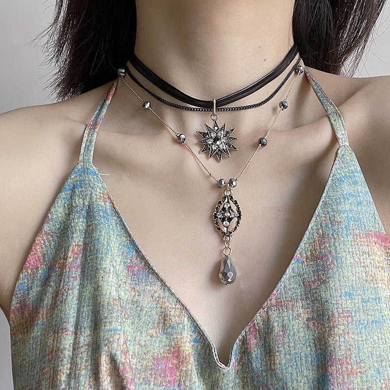 Collar Long Chain Pendant Vintage Stacked Female Clavicle Necklaces