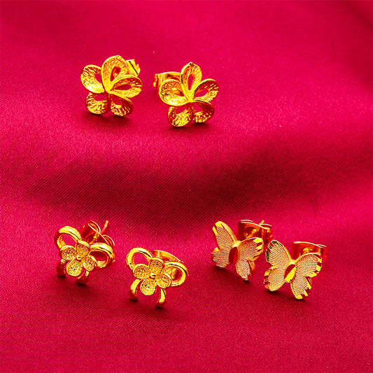 Women's Vietnam Placer Gold Fashion Butterfly Live Earrings
