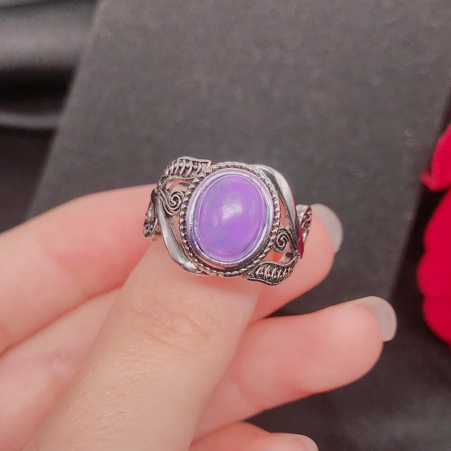 Synthetischer Amethyst Vintage Thai Silber Diamantringe