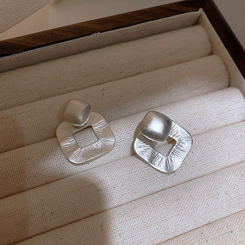 Niche High-grade Square Texture Design Fashion Rings