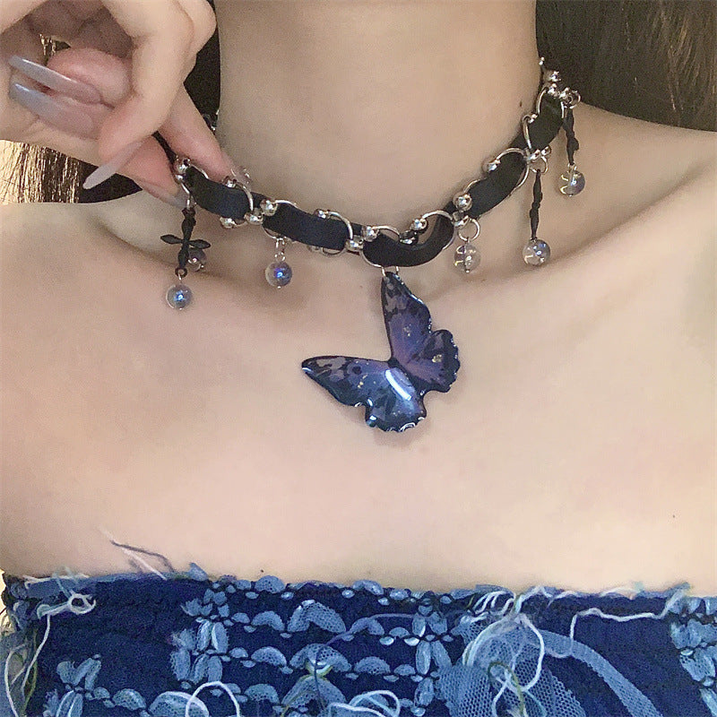 Collier de Niche papillon pour femmes, colliers Punk rétro tendance