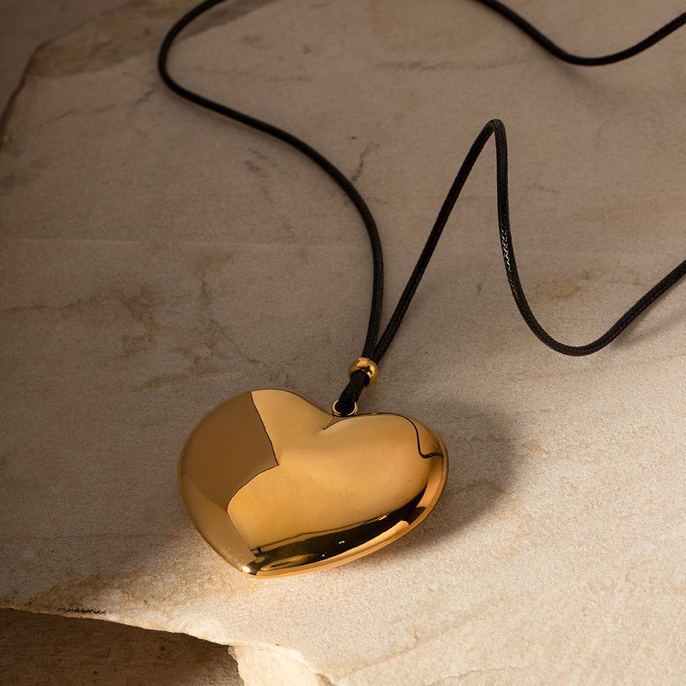 Grands colliers à chaîne Simple en acier inoxydable plaqué or pour femmes