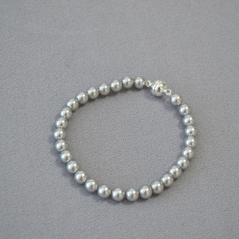 Colliers de pull à boucle magnétique pour femmes, à reflets circulaires, Imitation de perles