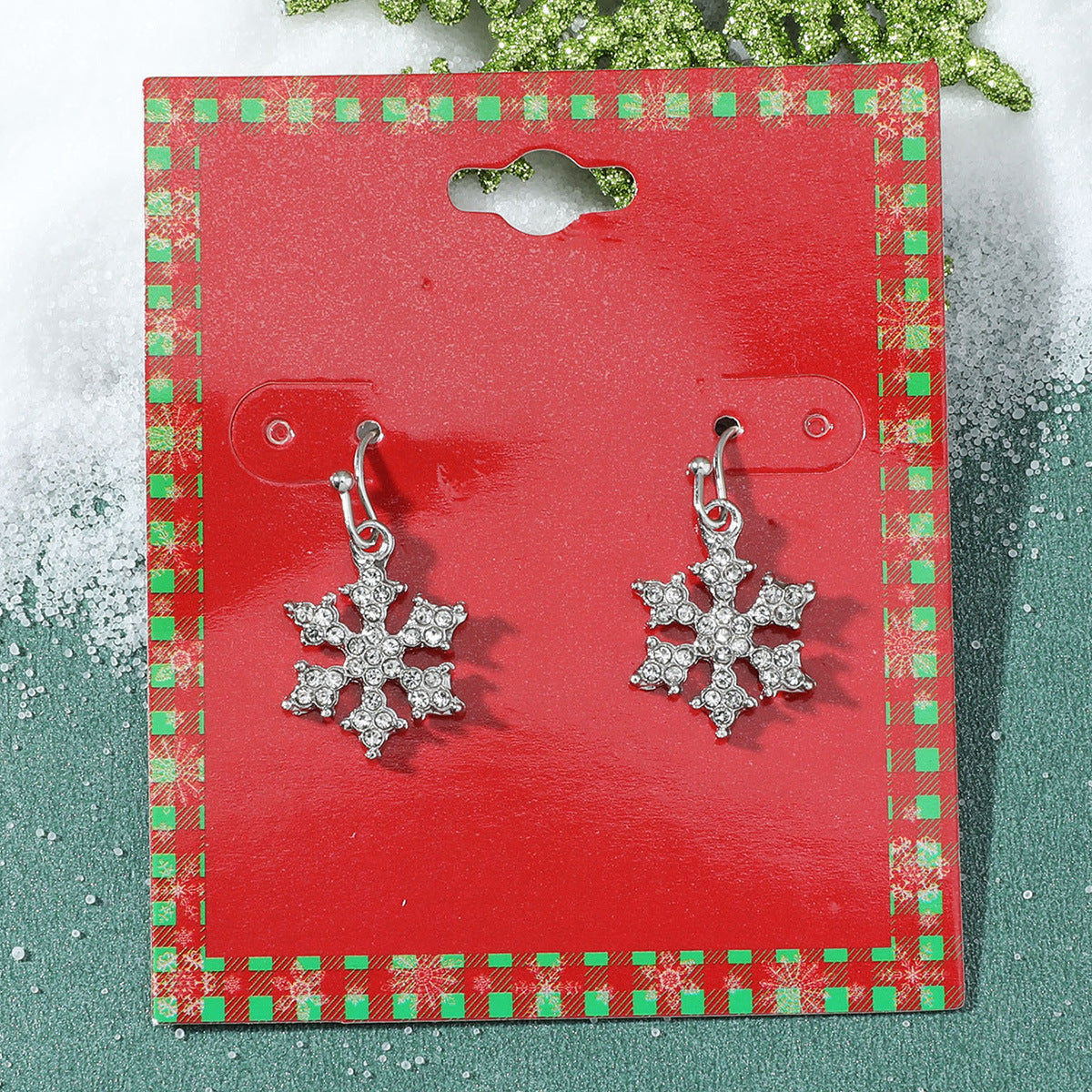 Cute Fashion Alloy Dripping Elk Snowflake Ear Earrings