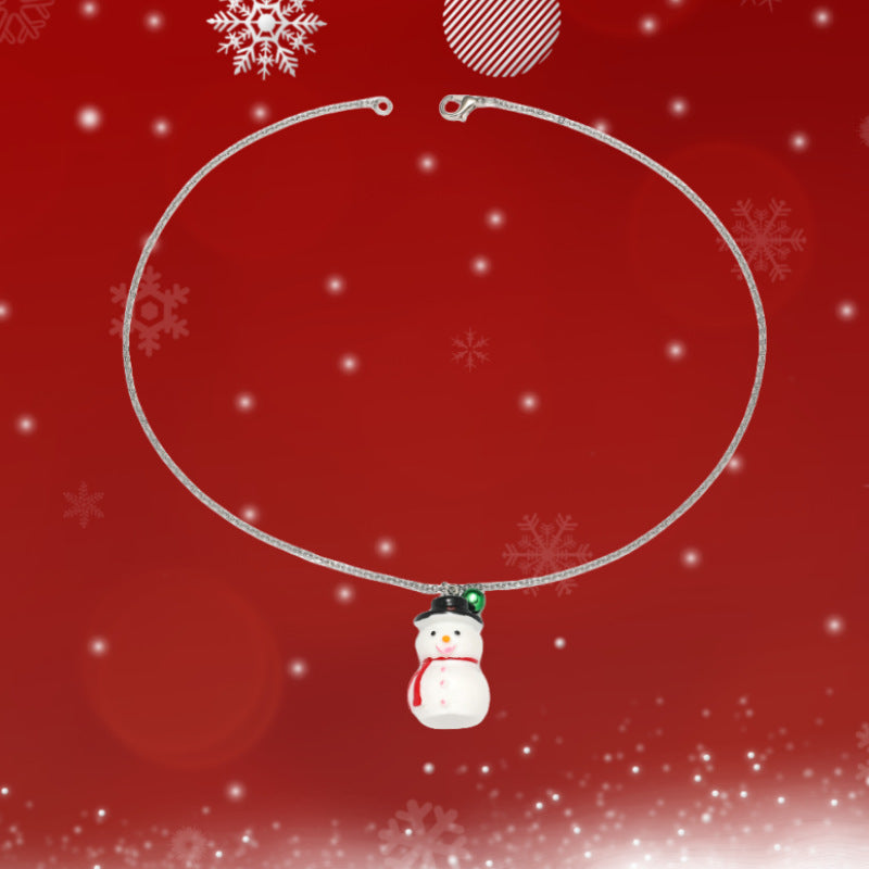 Colliers de dessin animé de noël, doux et mignon, père noël enfantin