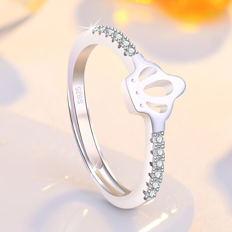 Anmutige Micro-Strass-Krone für Damen, Hipster-Ringe