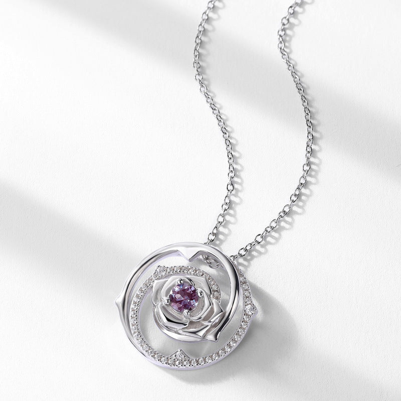 Colliers populaires de mode de chaîne de clavicule de pendentif de Rose de luxe