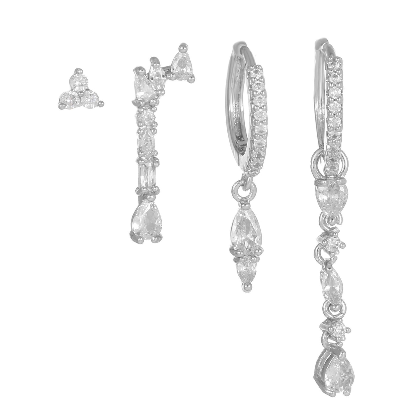 Trendige Anzug-Ohrringe mit geometrischem Zirkon-Ohrschmuck