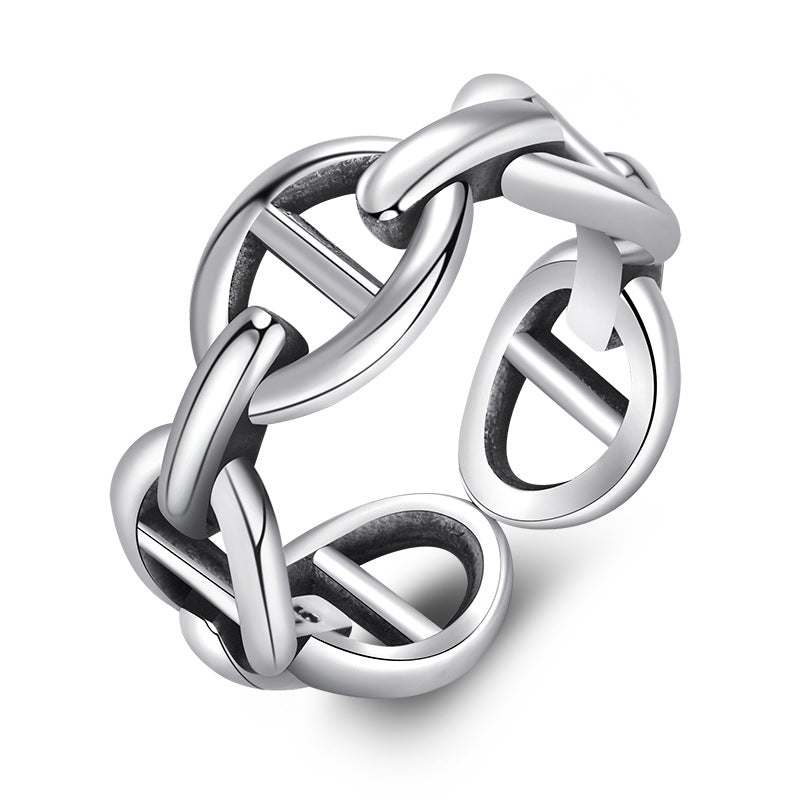 Women's Chain Fashion Personality Thai Sier Double Rings
