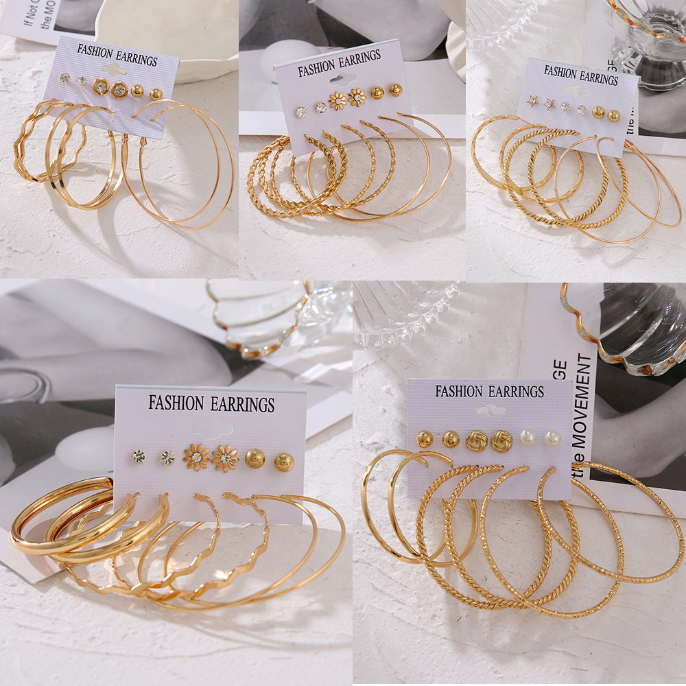 Storage Personality Big Circle Simple Set Earrings