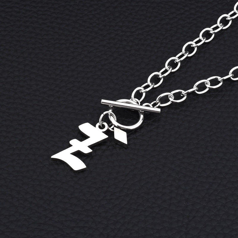 Chaîne de clavicule pendentif anglais colliers en acier titane