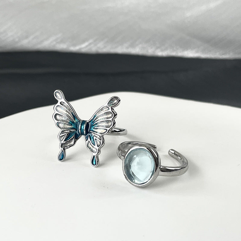 Butterfly Female Temperament Light Luxury Design Rings