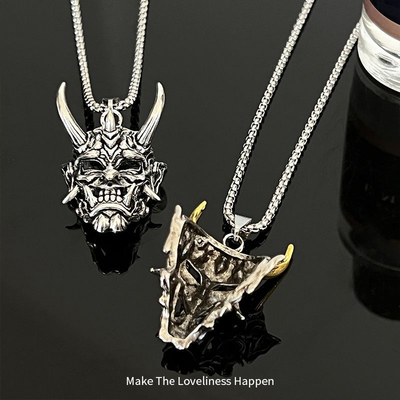 Pendentif masque pour hommes, colliers hip hop cool et uniques