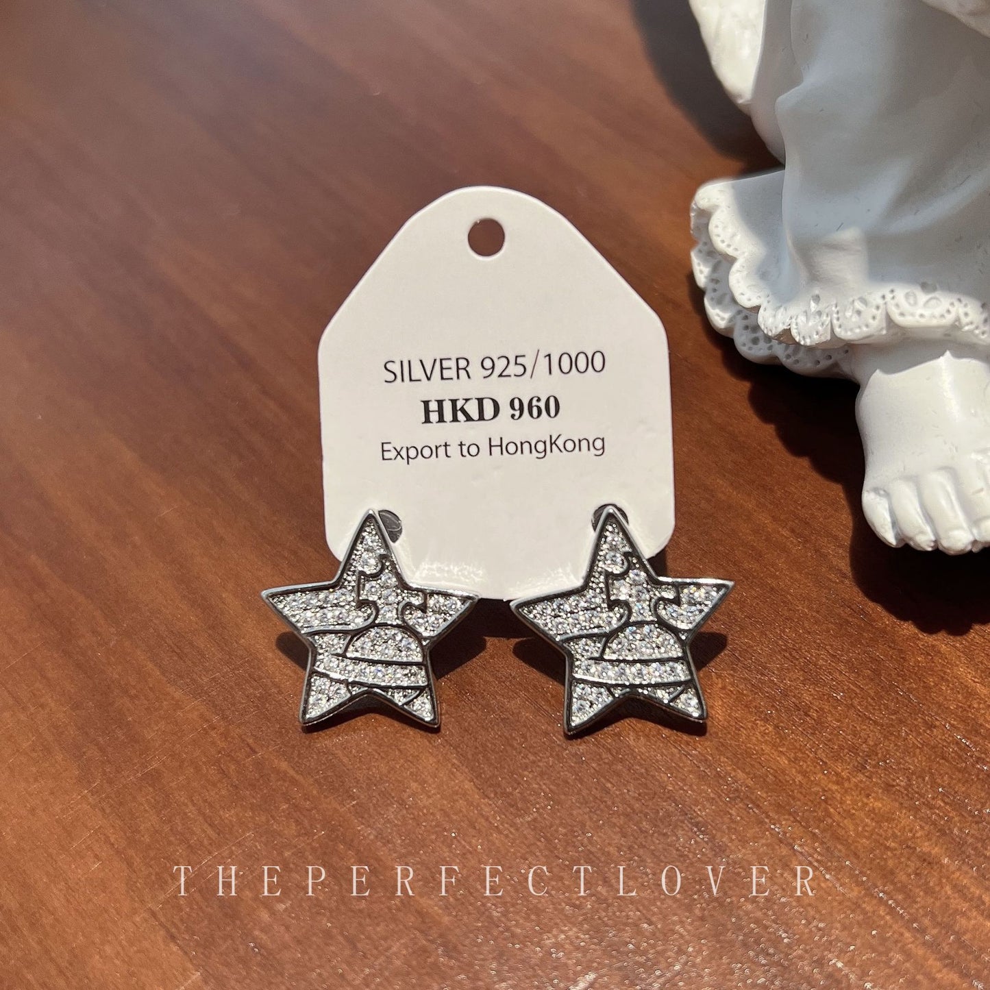 Zircon Five-pointed Star Saturn Line Elegant Earrings