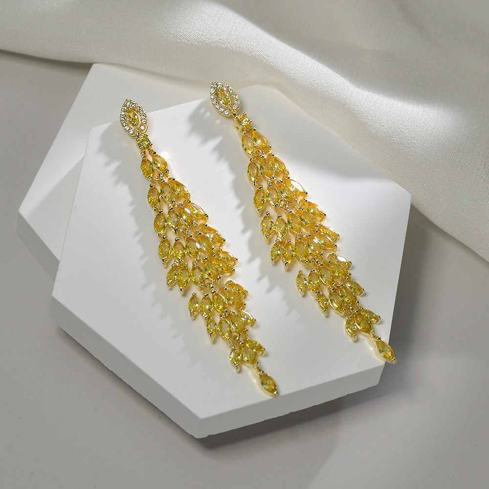 Women's Zirconium Inlaid Exaggerated And Personalized Gorgeous Earrings