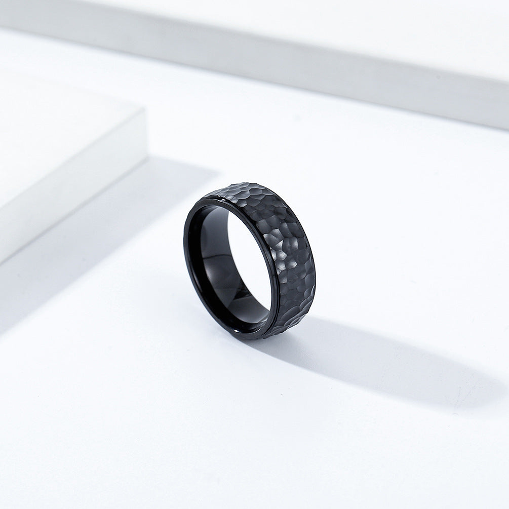 Pattern Moon Pit Titanium Steel Male And Rings