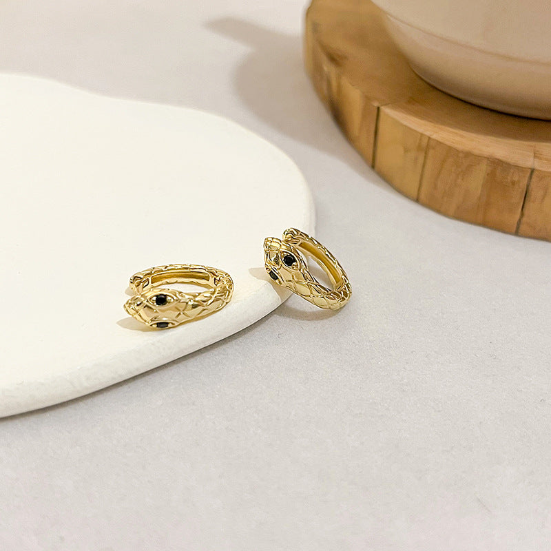 Light Luxury Snake-shaped Ear Clip Metallic Earrings