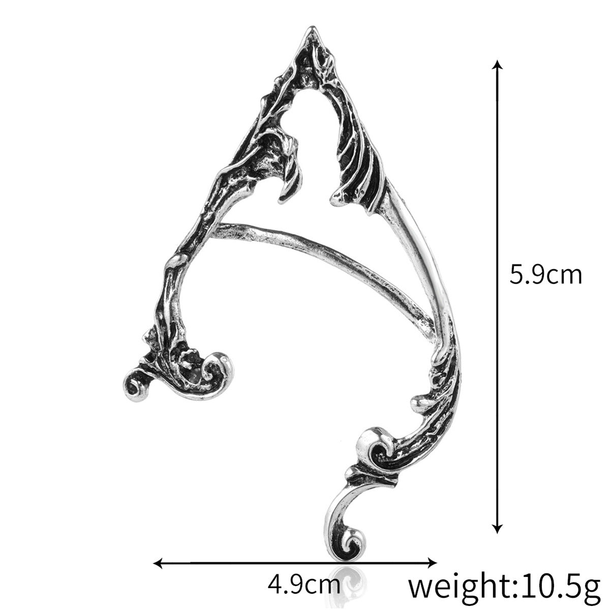 Metallic Dark Goth Devil Fairy Wings Earrings