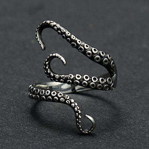 Damen & Herren & Chiba Touch Sucker Vintage Octopus Ringe