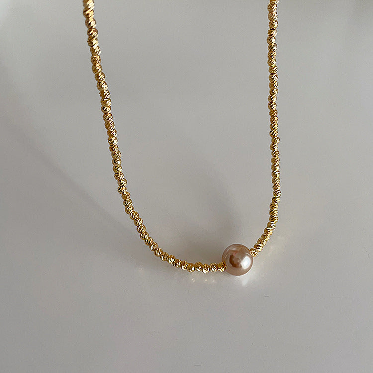 High-grade Irregular Beaded Metal Pearl Female Niche Necklaces