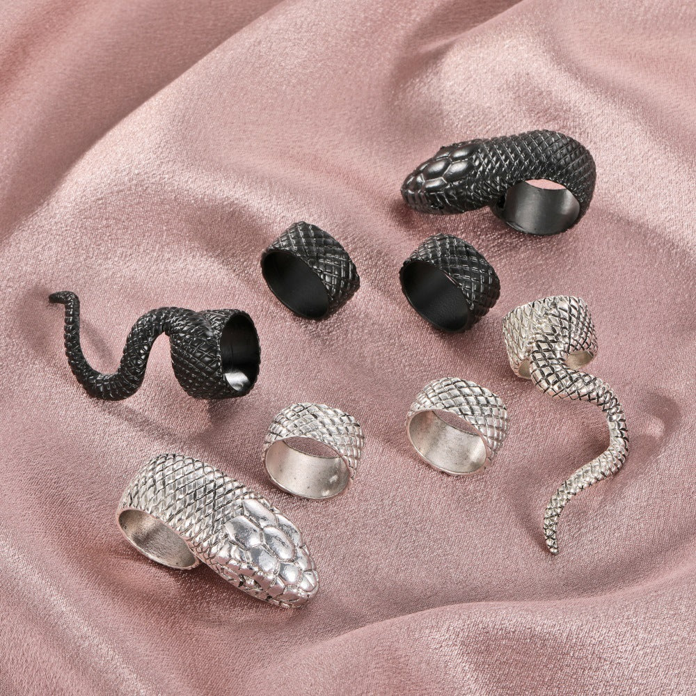 Hop Snake Suit Punk Exaggerated Fashion Trendy Rings