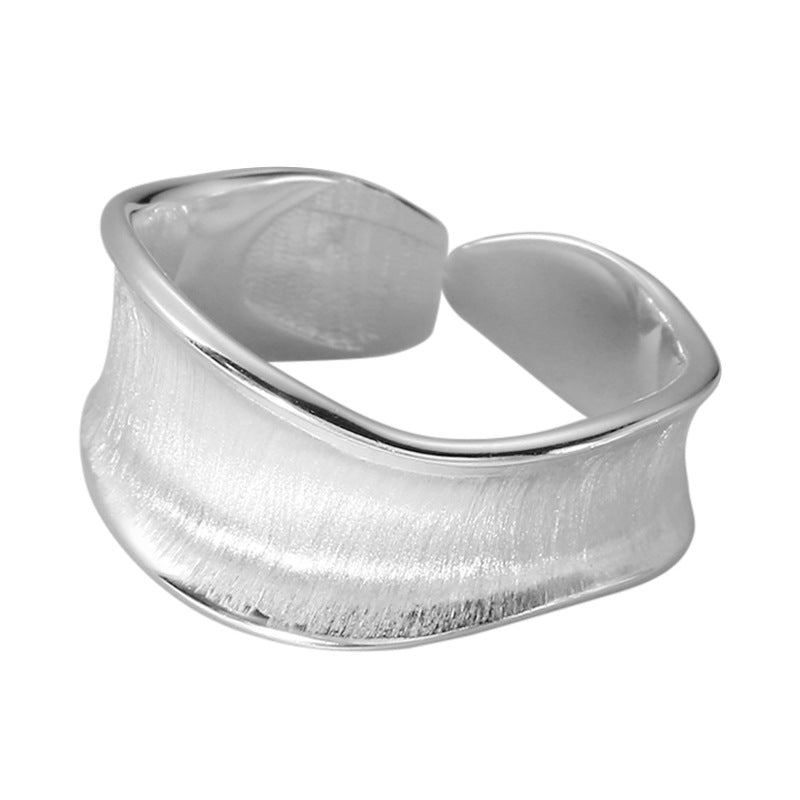 Entire Sterling Sier Bright Matte Glossy Open Rings