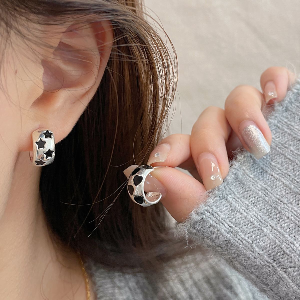 Women's Color Drop Oil Geometric Stars Type Rings