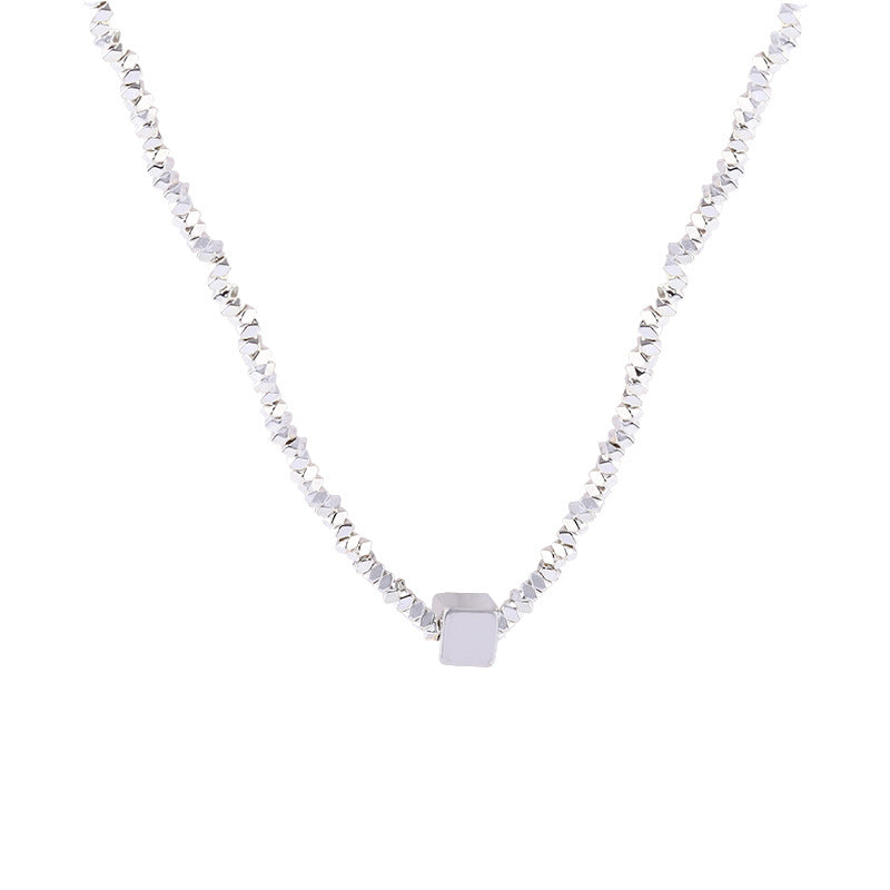 Sier Light Luxury Minority Temperament Wild Simple Personality Girlfriends High-grade Jewelry Set