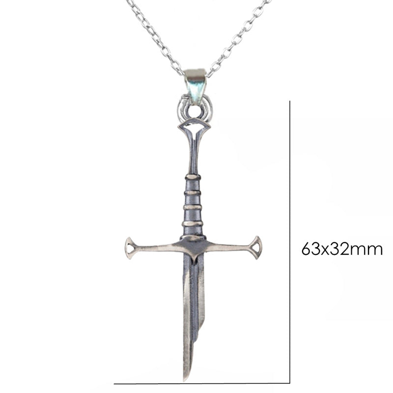 Sier – colliers avec pendentif en forme d'épée brisée, croix de samouraï