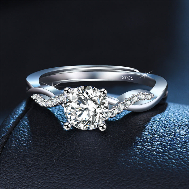 Persönlichkeit Single Diamond Twisted Arm Female Moissanit Ringe