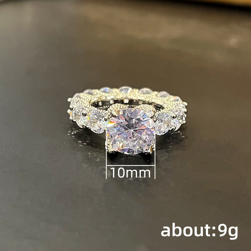 Women's Simple Floral Imitation Diamond Wedding Copper Rings