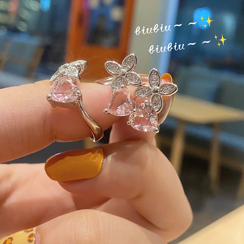 Offene, verstellbare Damenringe mit birnenförmigem eingelegtem Zirkon für Damen