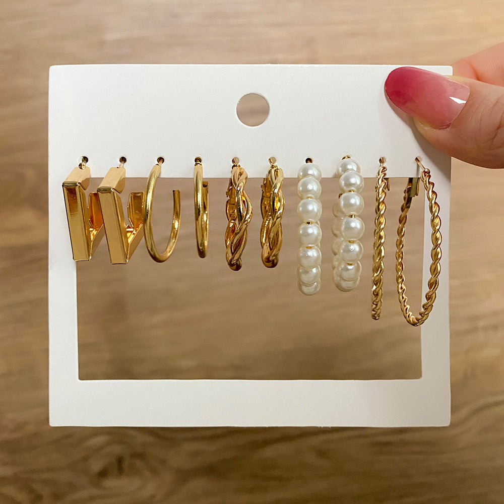 Personalisiertes Anzug-Set, Perlen-Pfirsich-Herz-Ohrringe