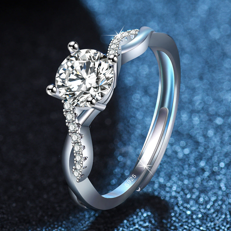 Persönlichkeit Single Diamond Twisted Arm Female Moissanit Ringe