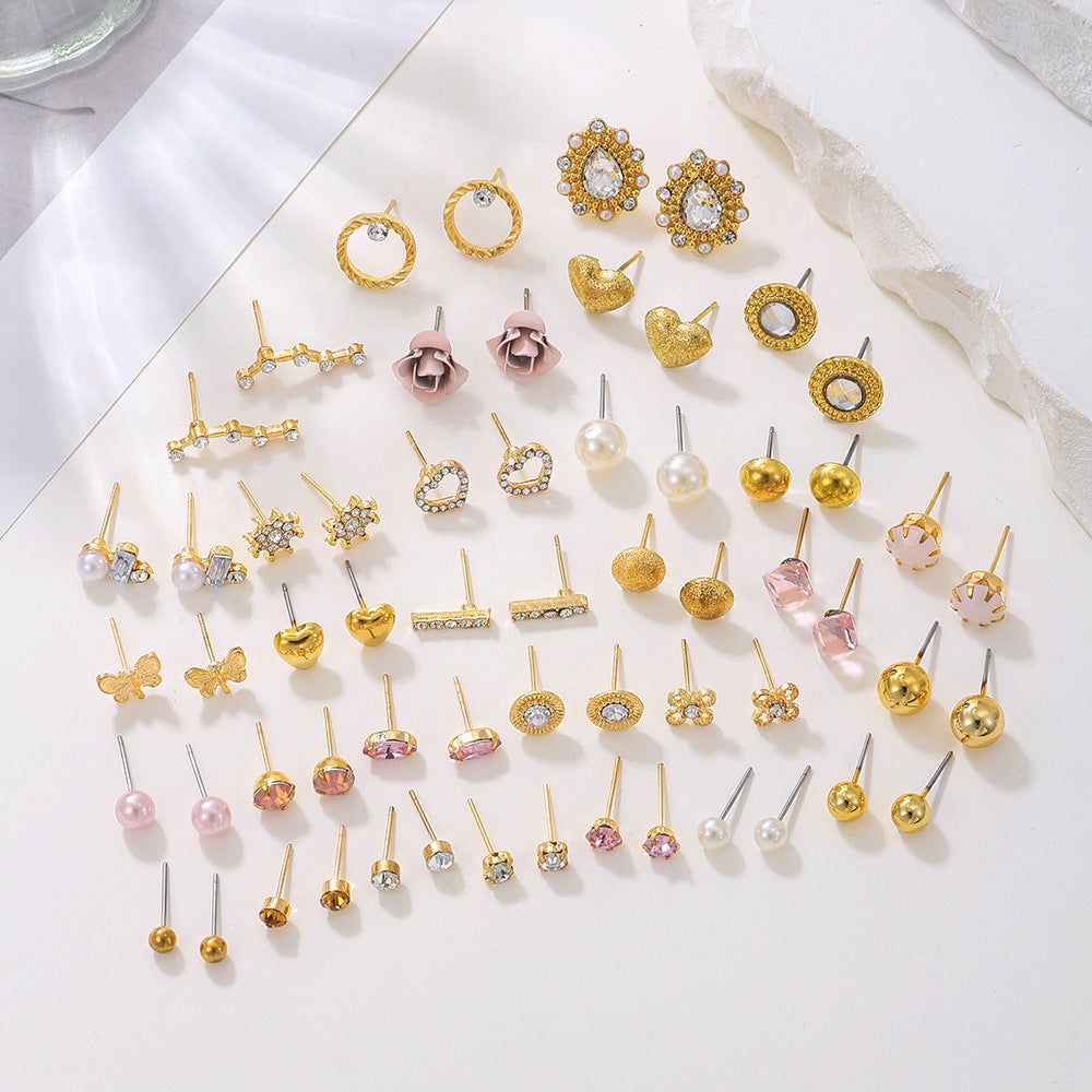 Pour ensemble coréen, petites boucles d'oreilles délicates