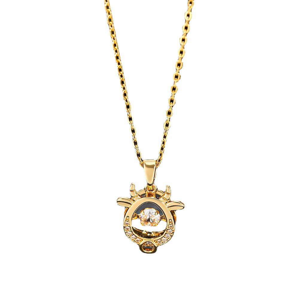 Zodiac Smart Female Personality Titanium Steel Necklaces