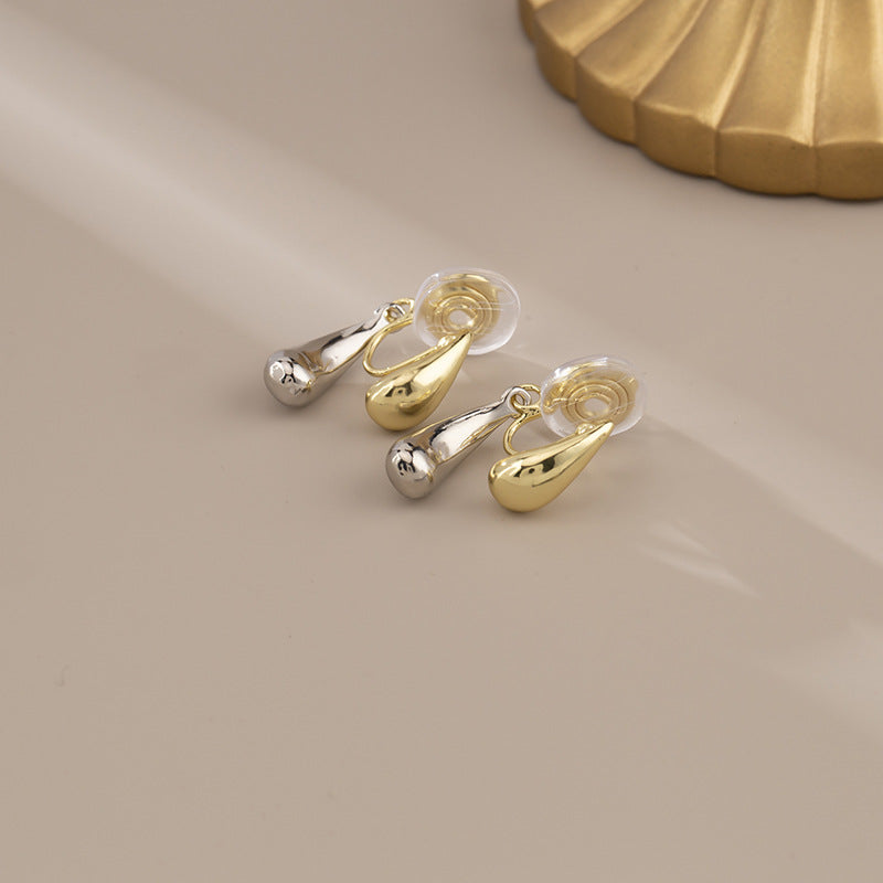 Unique Personality Patchwork Water Drop Minority Fashion Simple Wild Mosquito Ear Clip