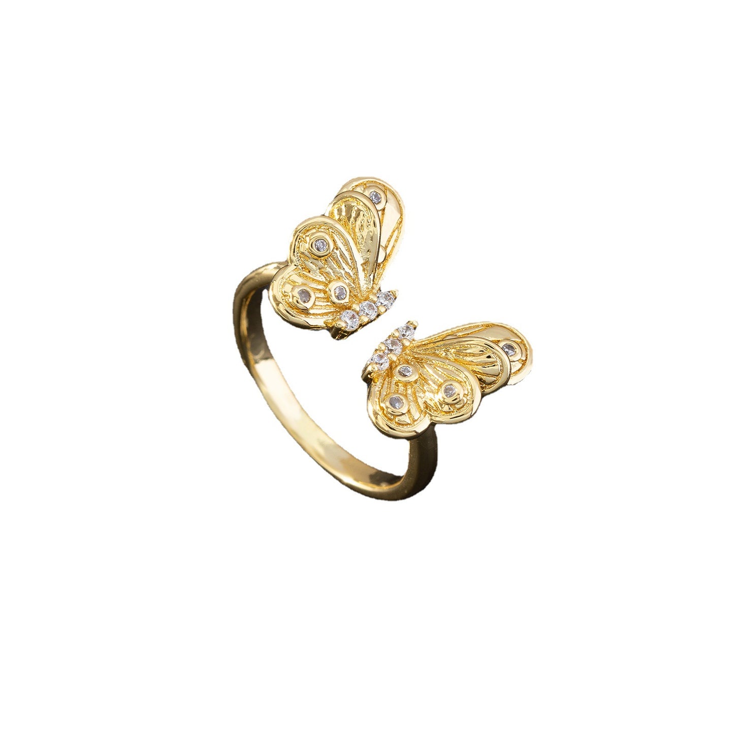 Ornament Affordable Luxury Style Double Zircon Female Rings
