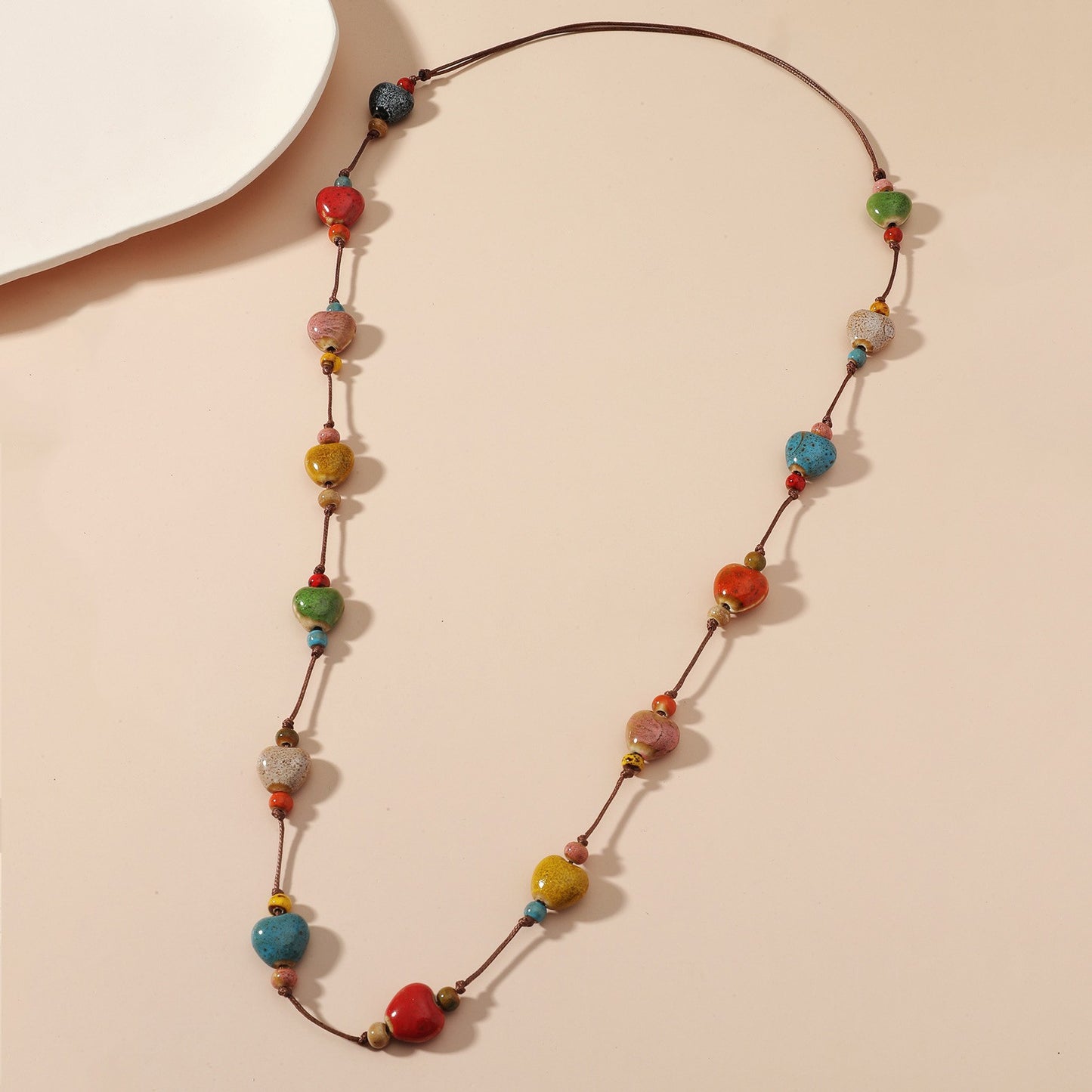 Fashion Beaded Ceramic Beads Bohemian Gravel Color Necklaces