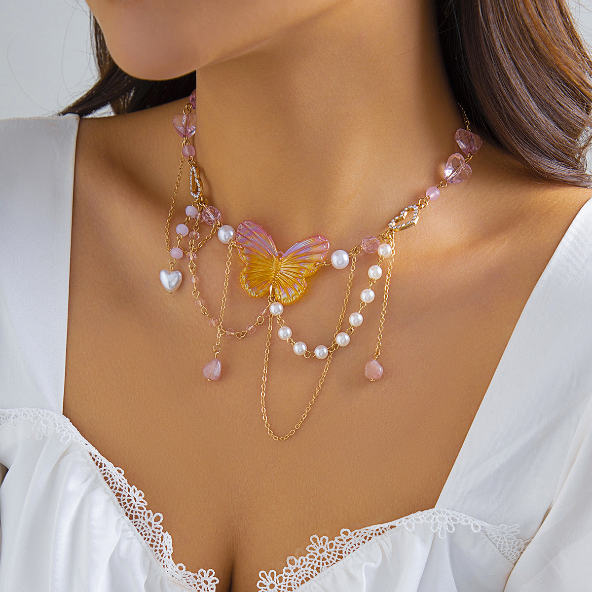 Colliers d'imitation d'amour de niche de perles chaudes d'ornement