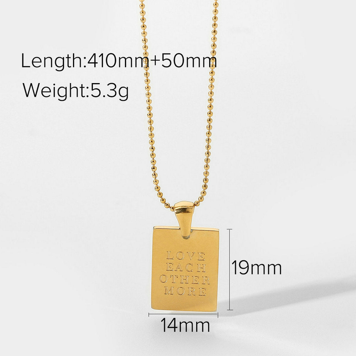 Women's Gold Stainless Steel Text For Fashion Necklaces
