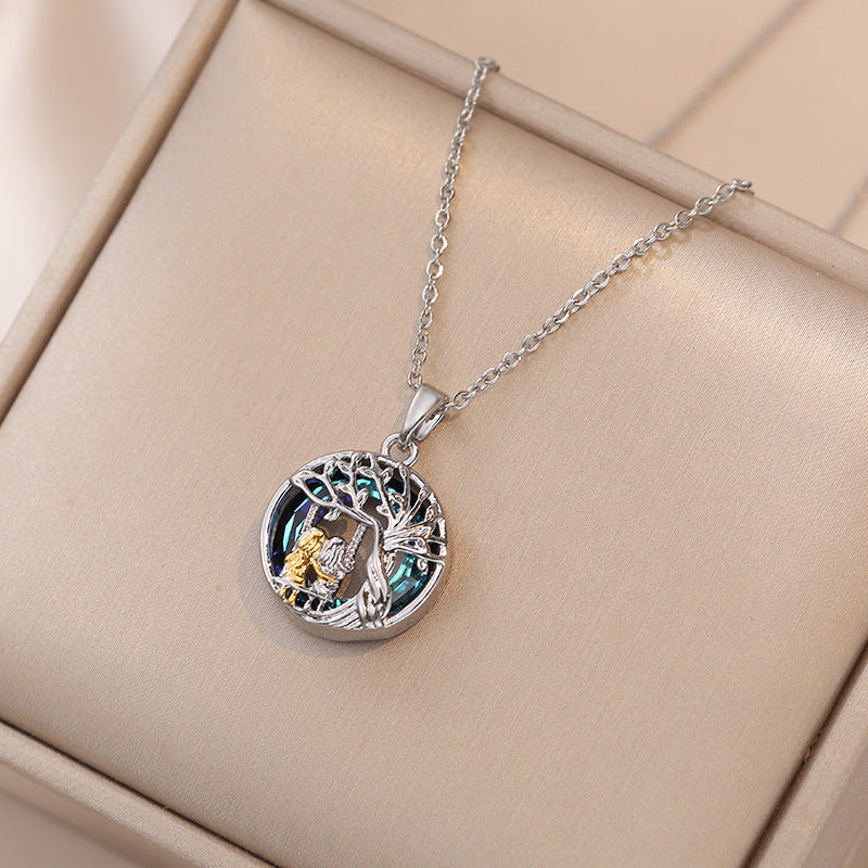 Female Little Tree Of Life Pendant Necklaces