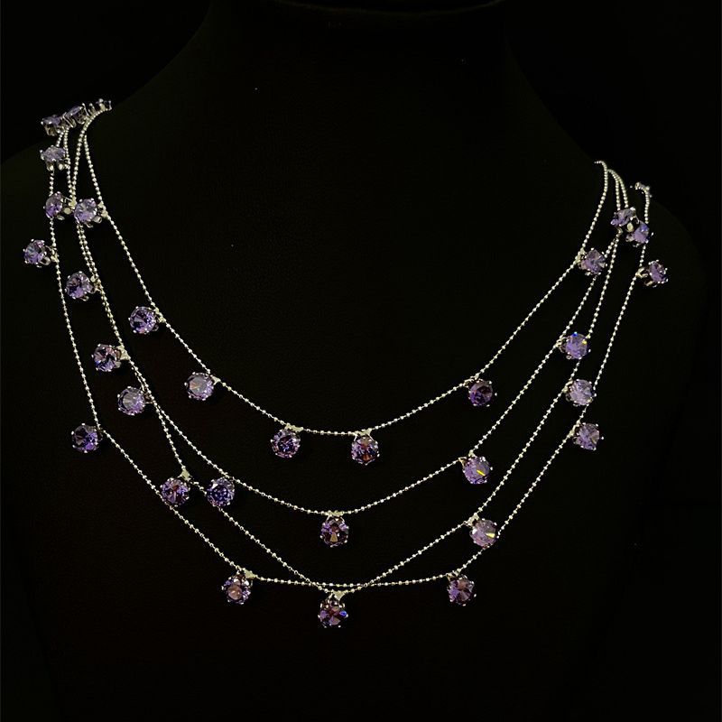 Colliers à pampilles de mariage à la mode en Zircon Rose étoilé