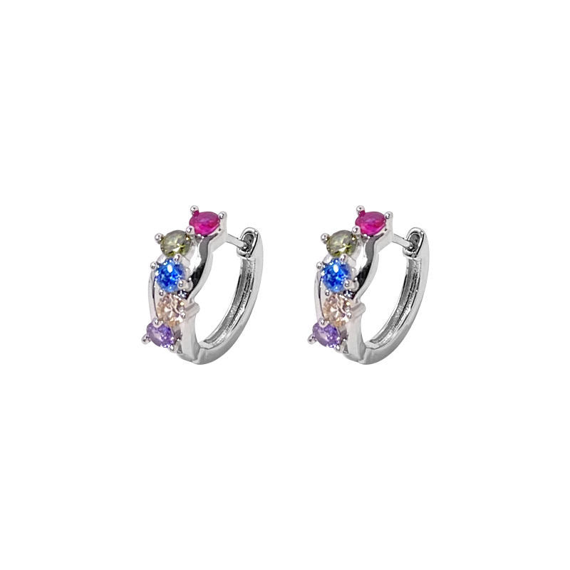 Private Collection Sweet Cool Colorful Zircon Female Niche Design Light Ear Buckle
