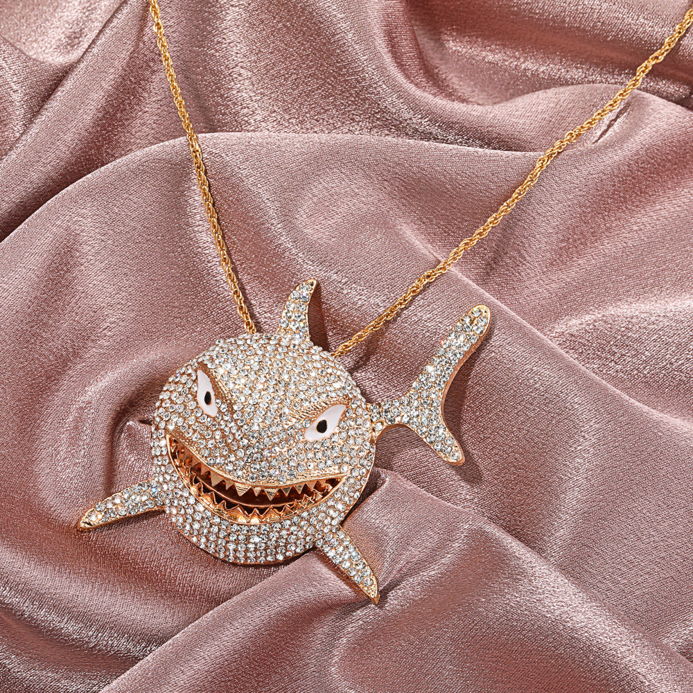 Pendentif Rétro Punk Exagéré Grand Requin Colliers