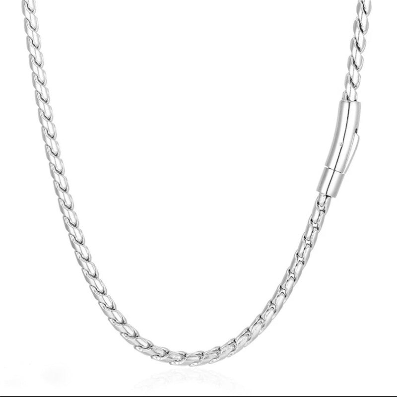 Men's Twisted Scale Keel Titanium Steel Domineering Stainless Necklace