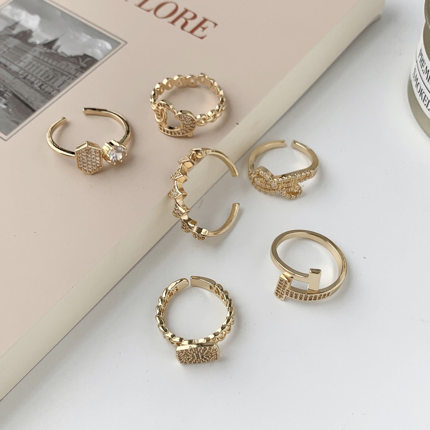 Women's Luxury Diamond Letters For Trendy Exquisite And Rings