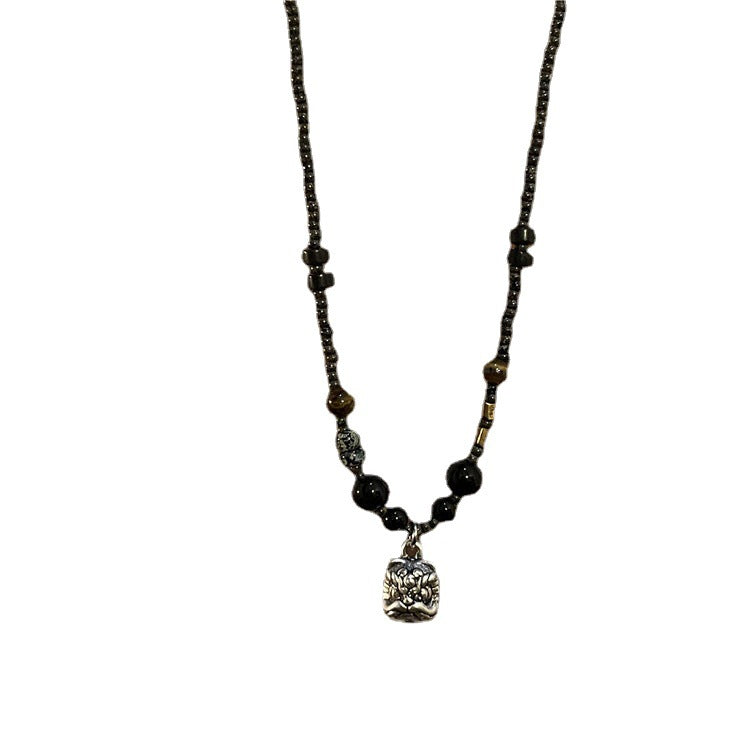 Style Lion pendentif femme Niche perle clavicule chaîne colliers
