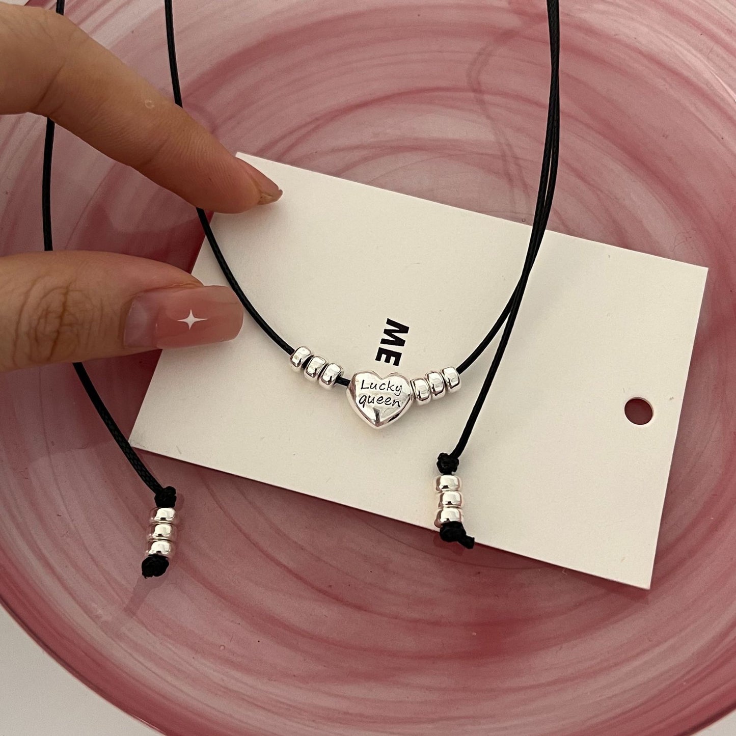 Black Rope Design Fashion Commuter Digital Clavicle Chain Necklaces