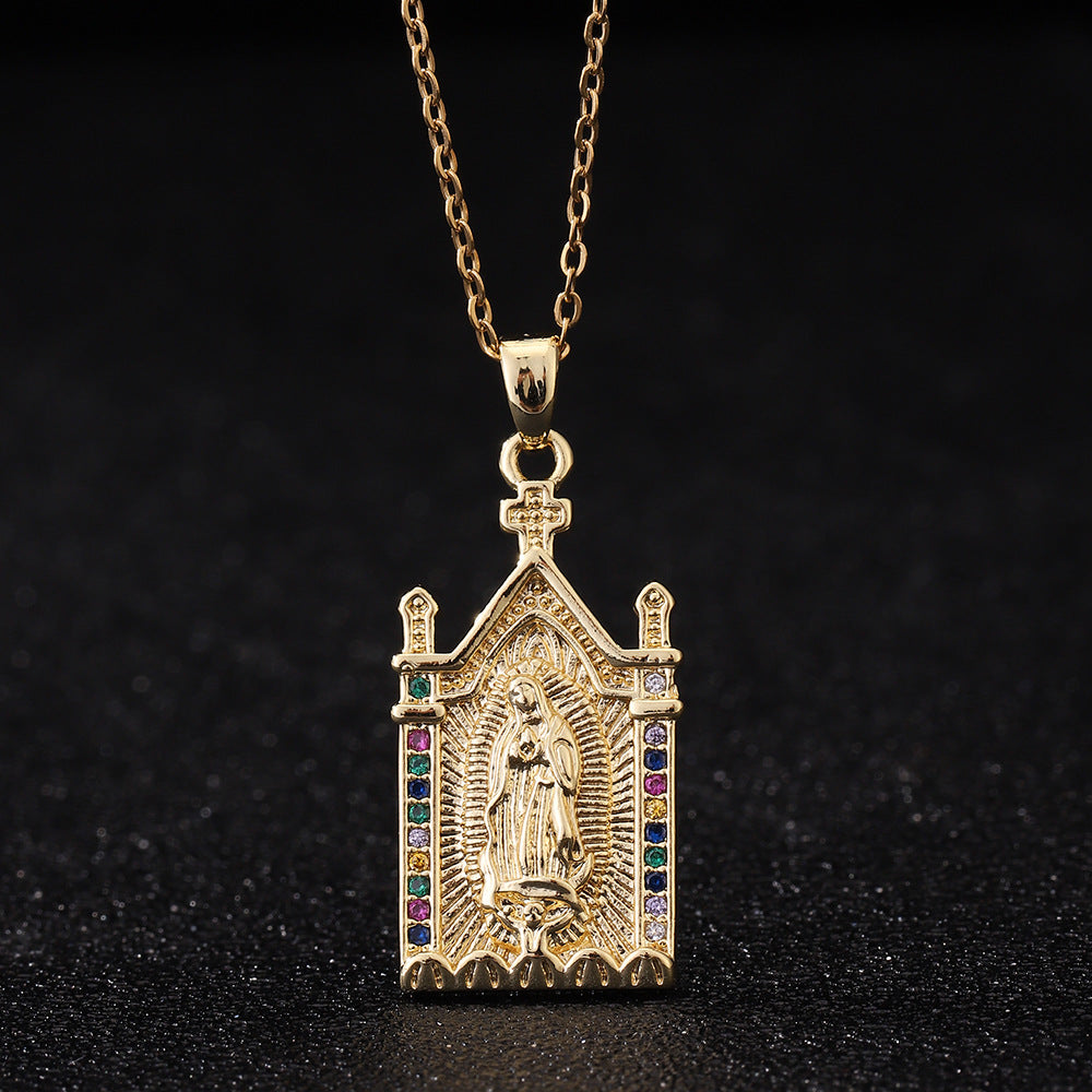 Virgin Mary Pendant Female Light Luxury Necklaces